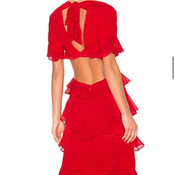 Red Marissa Maxi Ruffle Revolve x Fame & Partners! Valentine’s Day in stunner! - Picture 4 of 11